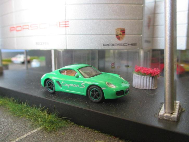 Porsche Cayman S - Schuco groen, Hobby en Vrije tijd, Modelauto's | 1:87, Nieuw, Auto, Schuco, Ophalen of Verzenden