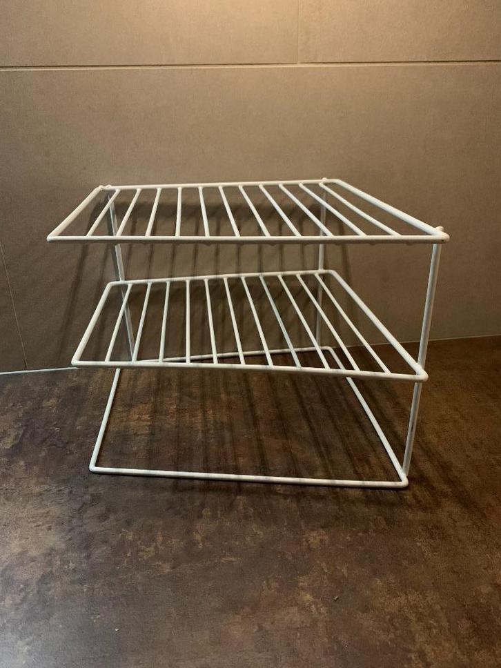 bordenrekje, metaal, wit geplastificeerd rekje voor borden, Huis en Inrichting, Keuken | Keukenbenodigdheden, Zo goed als nieuw