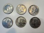 6 STUKS HALF DOLLAR JFK (4 x 1971 en 2x 1972), Ophalen of Verzenden, Noord-Amerika, Losse munt