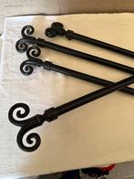 4 Zwarte IJzeren Gordijnroedes, Huis en Inrichting, Ophalen, Gebruikt, Zwart