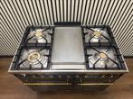 Luxe Boretti Fornuis 5 pits antraciet/messing 100 cm, Fornello Esperta, Grill, Ophalen of Verzenden, Zo goed als nieuw