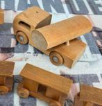 Vintage antiek hout houten Speelgoed trein truck shovel wood, Ophalen of Verzenden