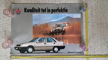 Mitsubishi motors Lancer poster met rally auto vintage beschikbaar voor biedingen