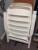 2 witte kunststof tuinstoelen (Andalusia/ verstelbaar), Tuin en Terras, Ophalen, Gebruikt, Kunststof, Verstelbaar