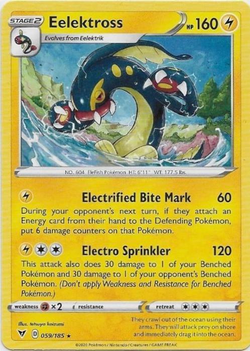Vivid Voltage,  Eelektross [rare] 59/185, Hobby en Vrije tijd, Verzamelkaartspellen | Pokémon, Nieuw, Losse kaart, Verzenden