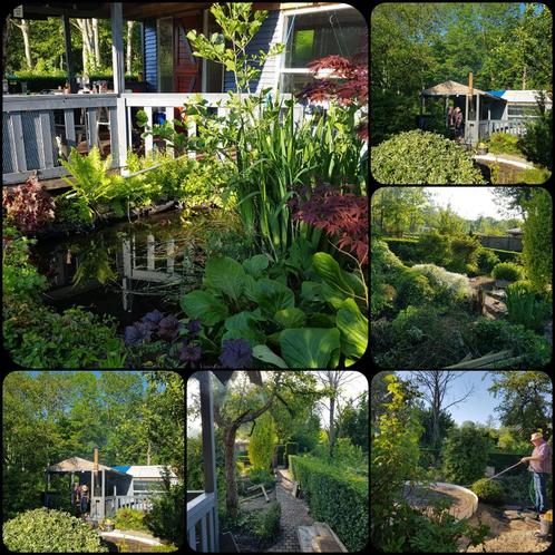 Tuinhuis op volkstuin te koop, Tuin en Terras, Tuinhuizen, Gebruikt, Tuinhuis, Hout, 500 cm of meer, 400 cm of meer, 3 ramen of meer