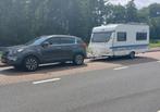 Hobby caravan met opblaasbare voortent, Vast bed, Standaardzit, 75 kg, Hobby