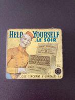 Help Yourself "Le soir" geel litho goud opdruk sigaren blik, Ophalen of Verzenden, Gebruikt, Overige, Overige merken