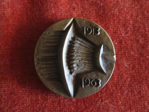 Penning 50 jaar nederlandse kabelfabrieken NKF door J Snoeck, Postzegels en Munten, Penningen en Medailles, Overige materialen