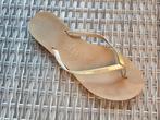 Havaianas gouden slippers mt 37/38 in zeer goede staat, Gedragen, Slippers, Verzenden