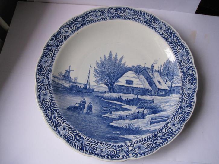 AARDEWERK ANTIEK BORD ca  1900 ; PETRUS REGOUT MAASTRICHT, Antiek en Kunst, Antiek | Wandborden en Tegels, Verzenden