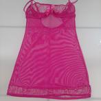 Roze slipdress lingeriehemdje met string mt s, String, Roze, Verzenden