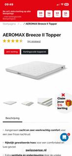 Topper swiss sense aeromax  breeze 210x180, 90 cm, 210 cm, Tweepersoons, Ophalen of Verzenden