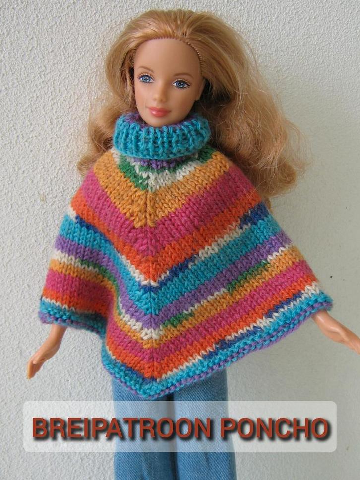 Breipatroon barbiekleertjes - poncho, Hobby en Vrije tijd, Breien en Haken, Nieuw, Breien, Patroon of Boek, Ophalen