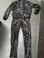 Pailetten pak, glitterpak broek, jasje, top kleine mt 36, Ophalen of Verzenden, Zo goed als nieuw, Maat 36 (S), Carnaval