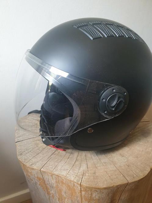 Nieuwe Vinz scooter helm  - brommer mat zwart maat L, Fietsen en Brommers, Brommerhelmen, Nieuw, Large, Ophalen of Verzenden