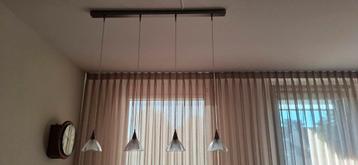 hanglamp bronskleurig met 4 glazen kappen beschikbaar voor biedingen