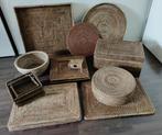 Birma rieten rotan items: mand schaal placemats onderborden, Huis en Inrichting, Mand, Rond, Ophalen of Verzenden, Zo goed als nieuw