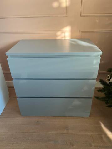 IKEA MALM - Ladekast 3 lades, grijs gelazuurd, 80x78 cm