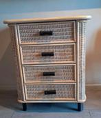 Upcycled rotan kastje te koop whitewash, Huis en Inrichting, Kasten | Ladekasten, Ophalen, Overige materialen, Scandinavisch, 50 tot 100 cm