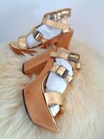 LANVIN - gouden designer sandalen, leer, maat 39 Nieuw, Lanvin, Overige kleuren, Nieuw, Sandalen of Muiltjes
