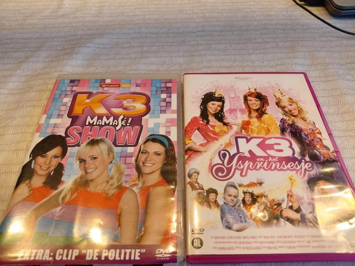 K3 DVD's - MamaSé! Show & K3 en het Ijsprinsesje, Cd's en Dvd's, Dvd's | Kinderen en Jeugd, Zo goed als nieuw, Alle leeftijden