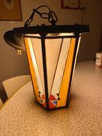 Orginele Amsterdamse School Hanglamp Glas in Lood, Huis en Inrichting, Lampen | Hanglampen, Ophalen, Glas, Minder dan 50 cm, Amsterdamse School