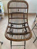 2 Riet Barkrukken - Zo Goed Als Nieuw!, Huis en Inrichting, Stoelen, Ophalen, Twee, Bruin, Riet of Rotan