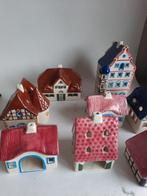 8 Ursula Leyk Kersthuisjes Waxinelichthouders Kerst huisje, Overige materialen, Gebruikt, Rood, Ophalen of Verzenden