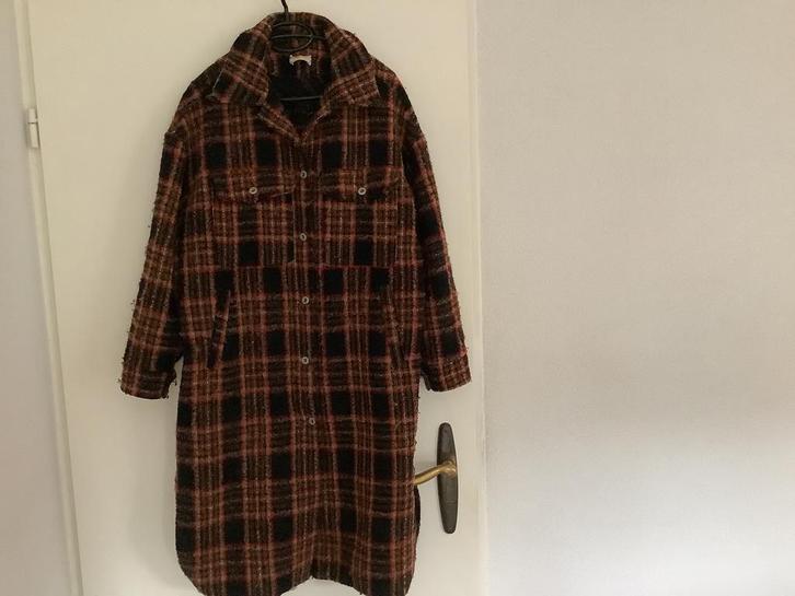 Vintage Italiaanse oversized ruitjesjas (jaren 70) maat L/XL, Kleding | Dames, Jassen | Winter, Zo goed als nieuw, Ophalen of Verzenden