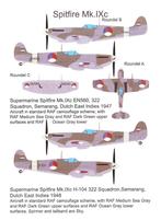 1/32 decals (uit FD32-021) Spitfire MK. IXc 322 Sq. Semarang, Hobby en Vrije tijd, Modelbouw | Vliegtuigen en Helikopters, Overige merken