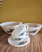 Arcopal melkglas fruit kop en schotels en schalen, Huis en Inrichting, Keuken | Servies, Gebruikt, Ophalen of Verzenden, Glas
