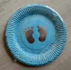 Geboorte blauwe bordjes 8 stuks nieuw in verpakking, Ophalen of Verzenden, Nieuw, Feestartikel, Geboorte of Huwelijk