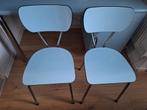 Twee retro formica stoelen – lichtblauw, vintage stijl, Ophalen, Zo goed als nieuw, Twee