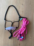 Ibiza touwhalsyer + leadrope 5,5m Zwart met roze, Dieren en Toebehoren, Ophalen of Verzenden, Zo goed als nieuw