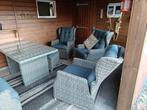 *Luxe Wicker Tuinset met Tafel en Bank*, Ophalen, 6 zitplaatsen, Zo goed als nieuw, Eettafel