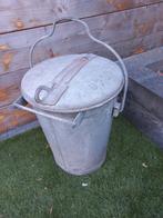 Zinken vuilnisemmer, 40 liter of meer, Ophalen of Verzenden, Gebruikt, Minder dan 50 cm