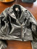 Zwart leren jasje (kunstleer) maat 34 als nieuw, H&M, Zwart, Ophalen of Verzenden, Zo goed als nieuw