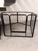 Metalen honden beveiligingsrek 8 panelen zwart, Ophalen of Verzenden, Gebruikt