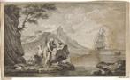 Isidore Stanislas Helman gravure "Vissen bij de Baai met Bot, Antiek en Kunst, Ophalen