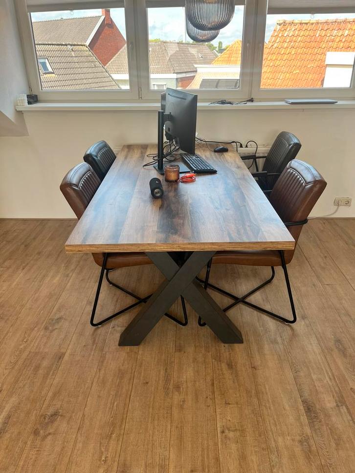 Tafel inclusief stoelen, Huis en Inrichting, Tafels | Eettafels, Gebruikt, 50 tot 100 cm, 150 tot 200 cm, Vier personen, Rechthoekig