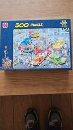 Jan van Haasteren puzzel 500 stukjes, In de autospuiterij., Ophalen of Verzenden, 500 t/m 1500 stukjes, Zo goed als nieuw, Legpuzzel