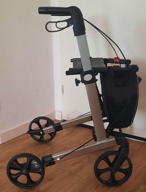 Rollator merk: Server L + tas ( Lichtgewicht 7.3 kg ! ), Diversen, Rollators, Zo goed als nieuw, Lichtgewicht, Opvouwbaar, Ophalen of Verzenden