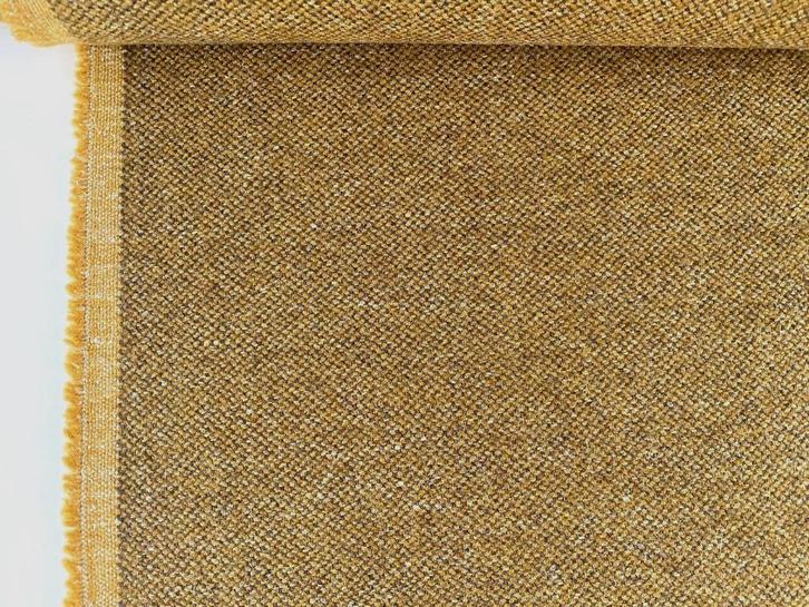 KEYMER Jorvik okergeel+bruingrijs meubelstof  342 x 140 cm, Hobby en Vrije tijd, Stoffen en Lappen, Nieuw, Wol, 120 cm of meer