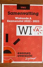 ExamenOverzicht - Samenvatting Examenstof Wiskunde A VWO, Nederlands, Ophalen of Verzenden, VWO, Zo goed als nieuw