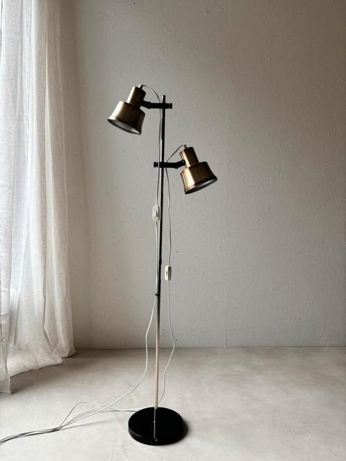Space age 70s vloerlamp messing, Huis en Inrichting, Lampen | Vloerlampen, Gebruikt, 150 tot 200 cm, Metaal, Ophalen of Verzenden