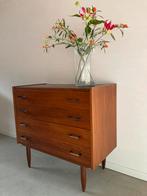 Mid Century Deens design vintage teak ladekast, Huis en Inrichting, Ophalen, Gebruikt, Vintage, Mid Century, Retro, Deens, 50 tot 100 cm