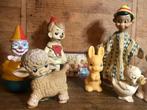 4 vintage piepbeesten, konijn, lammetje, eend, ezel, Ophalen of Verzenden, Gebruikt