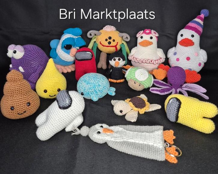 Sterk afgeprijsd: 4 stuks €19, gehaakte decoratie/knuffel, Hobby en Vrije tijd, Breien en Haken, Nieuw, Haken, Ophalen of Verzenden