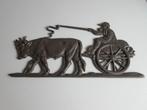 Gietijzer wand decoratie. DE OSSENWAGEN, Ophalen of Verzenden, Zo goed als nieuw
